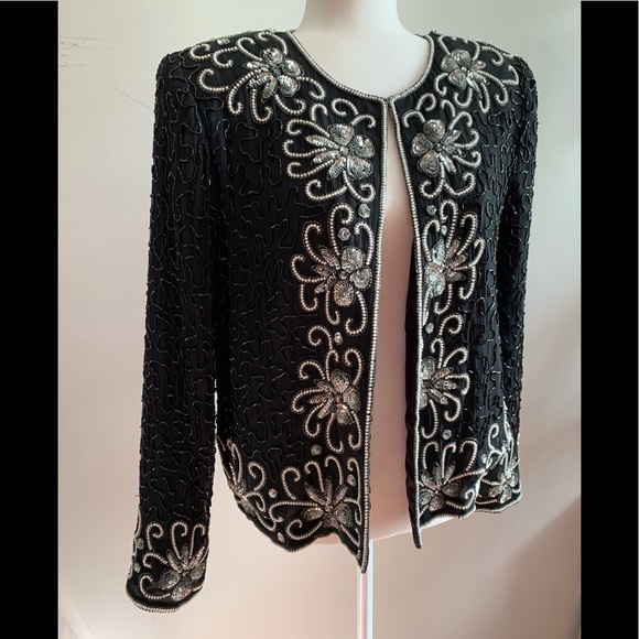 Nite Lite Beaded/Sequined Evening Jacket - Picture 1 of 8